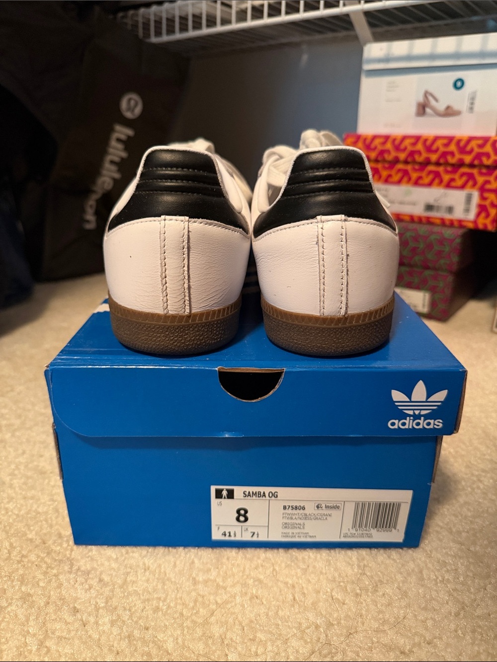 adidas White, Black and Gum Samba Retro Sneakers